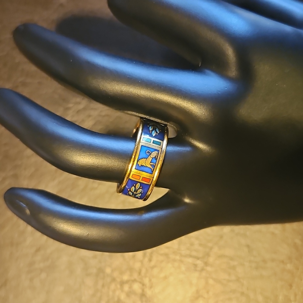 Set by M.Frey Wien Necklace, Ring and Earrings, Enamel Jewellery, Vintage - Picture 4 of 11